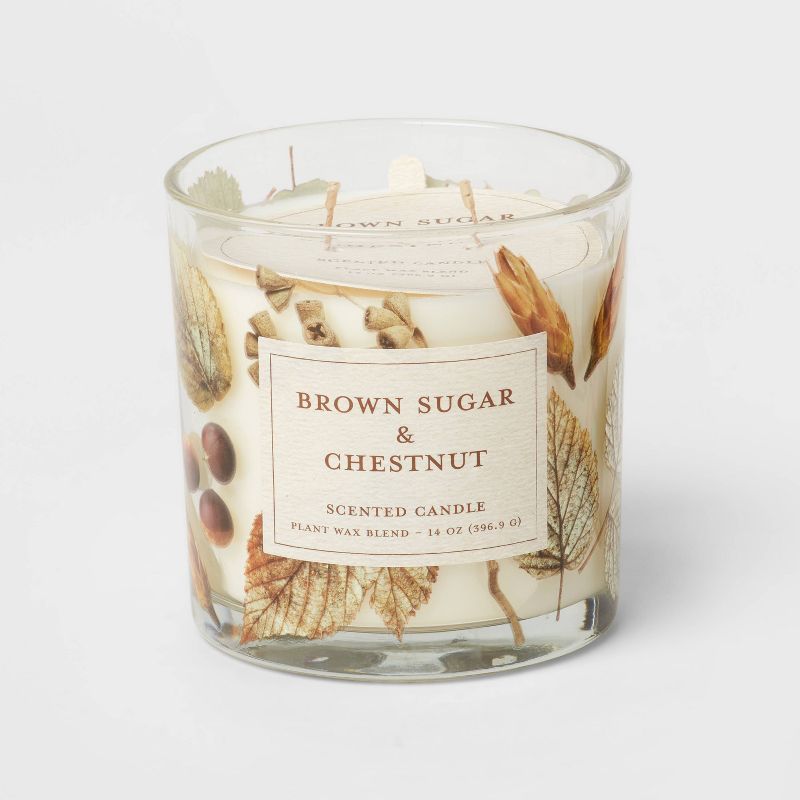 Brown Sugar & Chestnut Botanical Glass Candle Cream - Threshold™ | Target