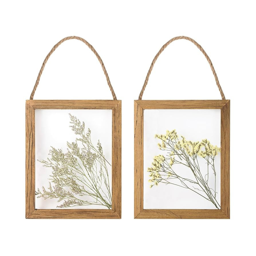 NIKKY HOME Dried Flowers Grass Wall Art Set of 2 Natural Plant Artwork with Clear Glass Display F... | Amazon (US)