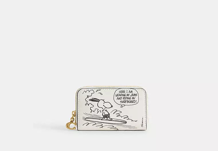 Coach X Peanuts Small Zip Around Card Case With Newspaper Print | Coach (US)