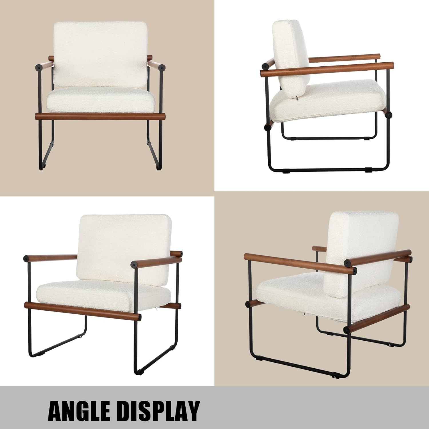 jiexi 28.3in Modern Boucle Fabric Accent Chair with Arms for Living Room, Modern Tufted Single So... | Amazon (US)