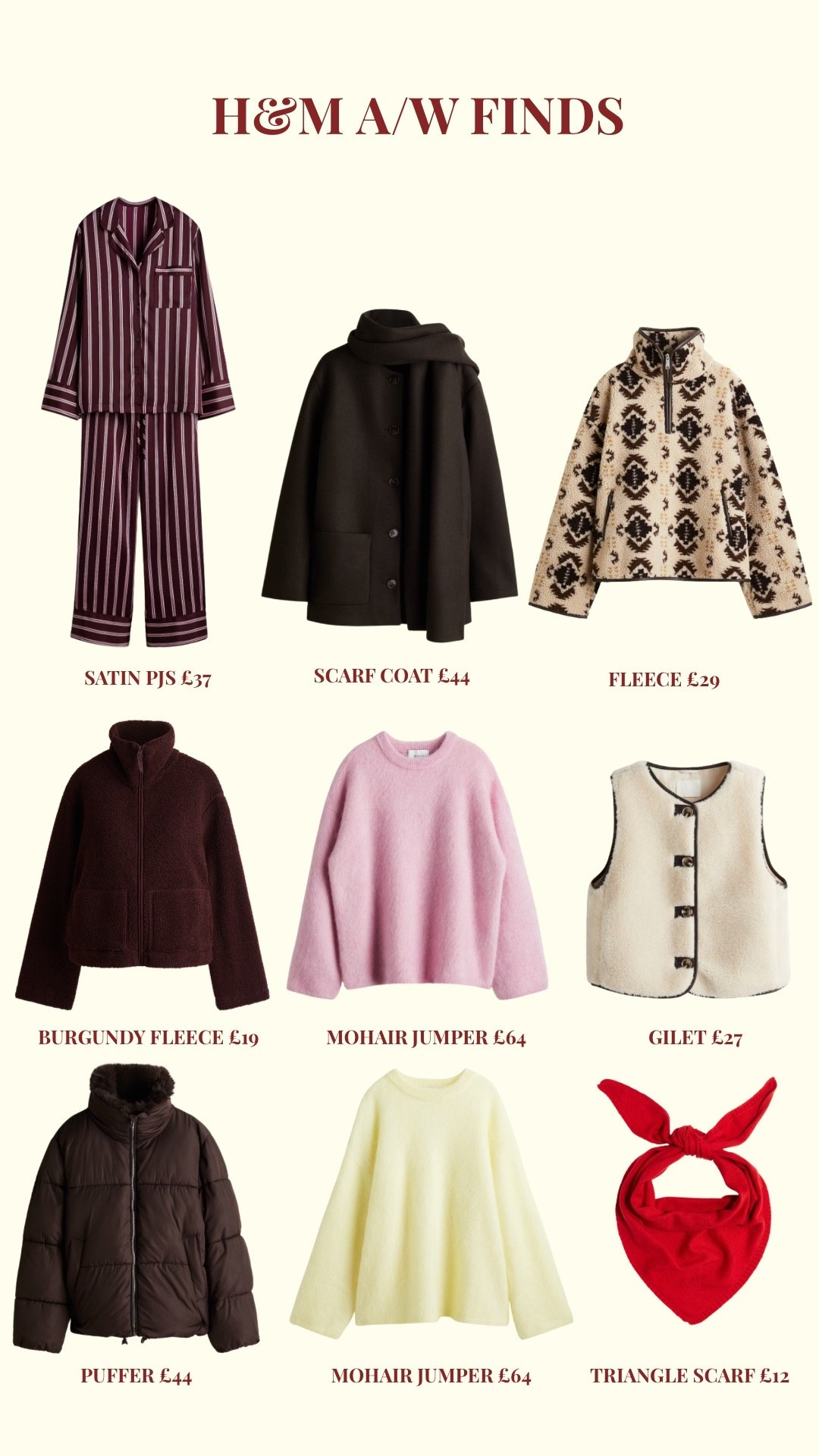 H&M new in Autumn/winter finds!

Fleece / puffer / jackets / coats / knitwear / neck scarf / pjs


#LTKwinter #LTKautumn #LTKuk