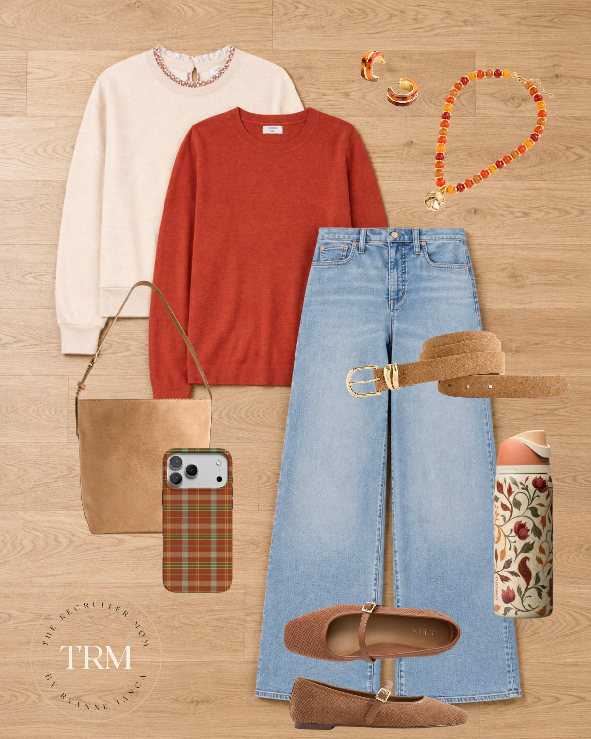 Easy fall layers with a rust sweater, light wash denim and Mary Jane flats. #falloutfit #everydaystyle

#LTKSeasonal #LTKOver40 #LTKMidsize