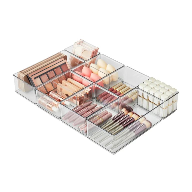 The Home Edit 8 Piece Beauty Drawer Edit, Clear Plastic Storage System | Walmart (US)