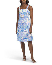 Linen Blend Square Neck Belted Midi Dress | Casual Dresses  | Marshalls | Marshalls