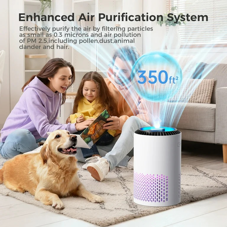 ALROCKET HEPA Air Purifier with Light Extra Large Room 350 Sq. ft, White - Walmart.com | Walmart (US)