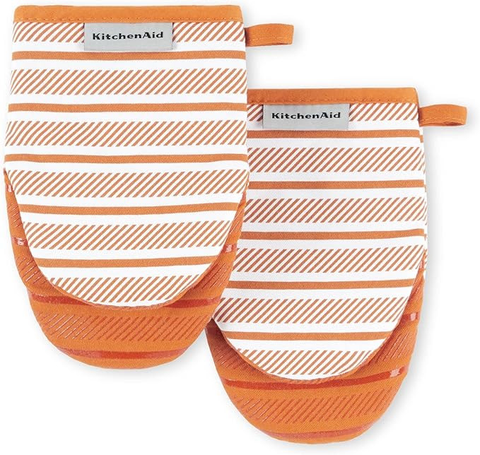 KitchenAid Albany Mini Oven Mitt 2-Pack Set, Honey, 5.5"x8" | Amazon (US)