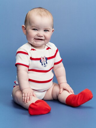 Old Navy x Disney© Mickey Mouse Flag Logo-Graphic Bodysuit for Baby | Old Navy (US)