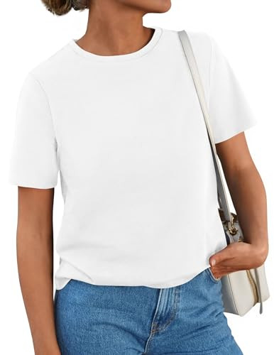 PRETTYGARDEN Womens Short Sleeve Tops Summer 2026 Casual Crewneck Cotton Basic Tee Shirts Fashion... | Amazon (US)