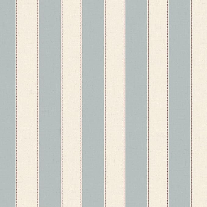 Blue and White Cream Striped Wallpaper Peel and Stick Self-Adhesive Removable Waterproof Wallpape... | Amazon (US)