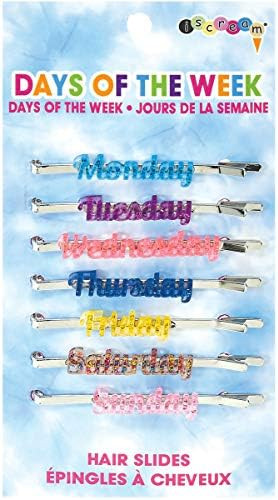 iscream Days of the Week Set of 7 Embellished Bobby Pin Hair Slides | Amazon (US)
