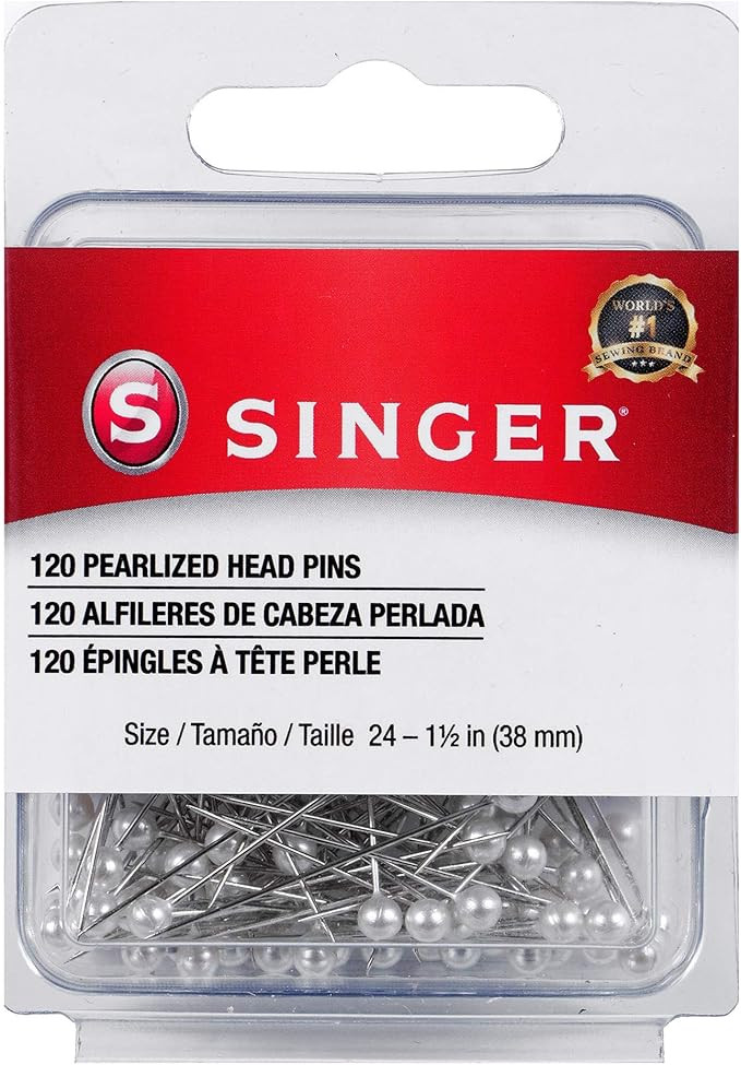 Singer Pearlized Ball Head Straight Pins, Size 24, 120-Count | Amazon (US)