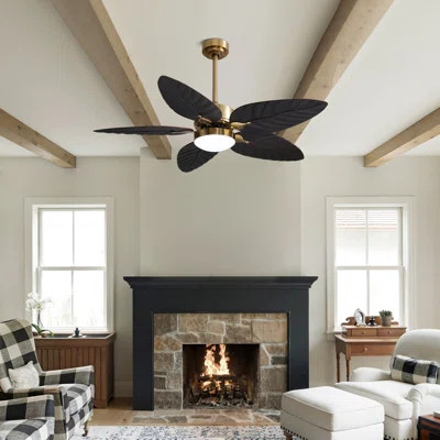52" Tropical 5 Blade Dimmable Ceiling Fan With Led Lights And Remote Control | Wayfair North America