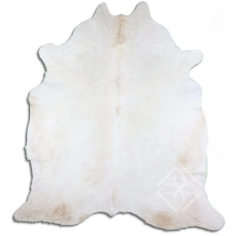 Natural Hair Handmade Cowhide White Area Rug | Wayfair Professional
