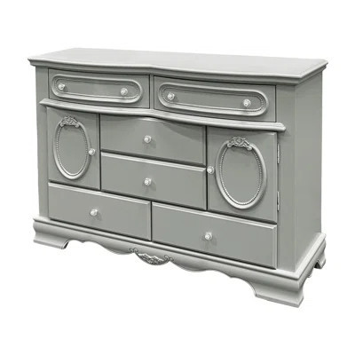 Akayla 51.6'' W 6 - Drawer Dresser in Gray | Wayfair North America