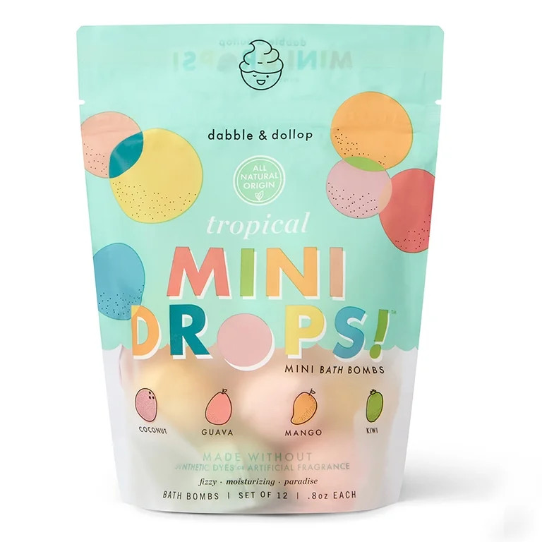 Dabble & Dollop Mini Bath Bombs - Tropical - 12 Count | Walmart (US)