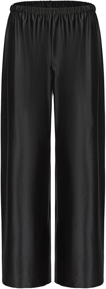 Satin Wide Leg Dress Pants Silk Flowy Pants High Waisted Trousers | Amazon (US)