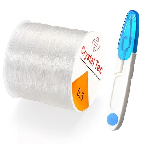 0.5mm Stretchy Bracelet String, QBJAYTY Clear Elastic Bracelet String for Bracelets Making, 131 Yards Clear Stretch Beading Thread String Cord for Clay Letter Seed Beads (0.5mm Crystal) | Amazon (US)