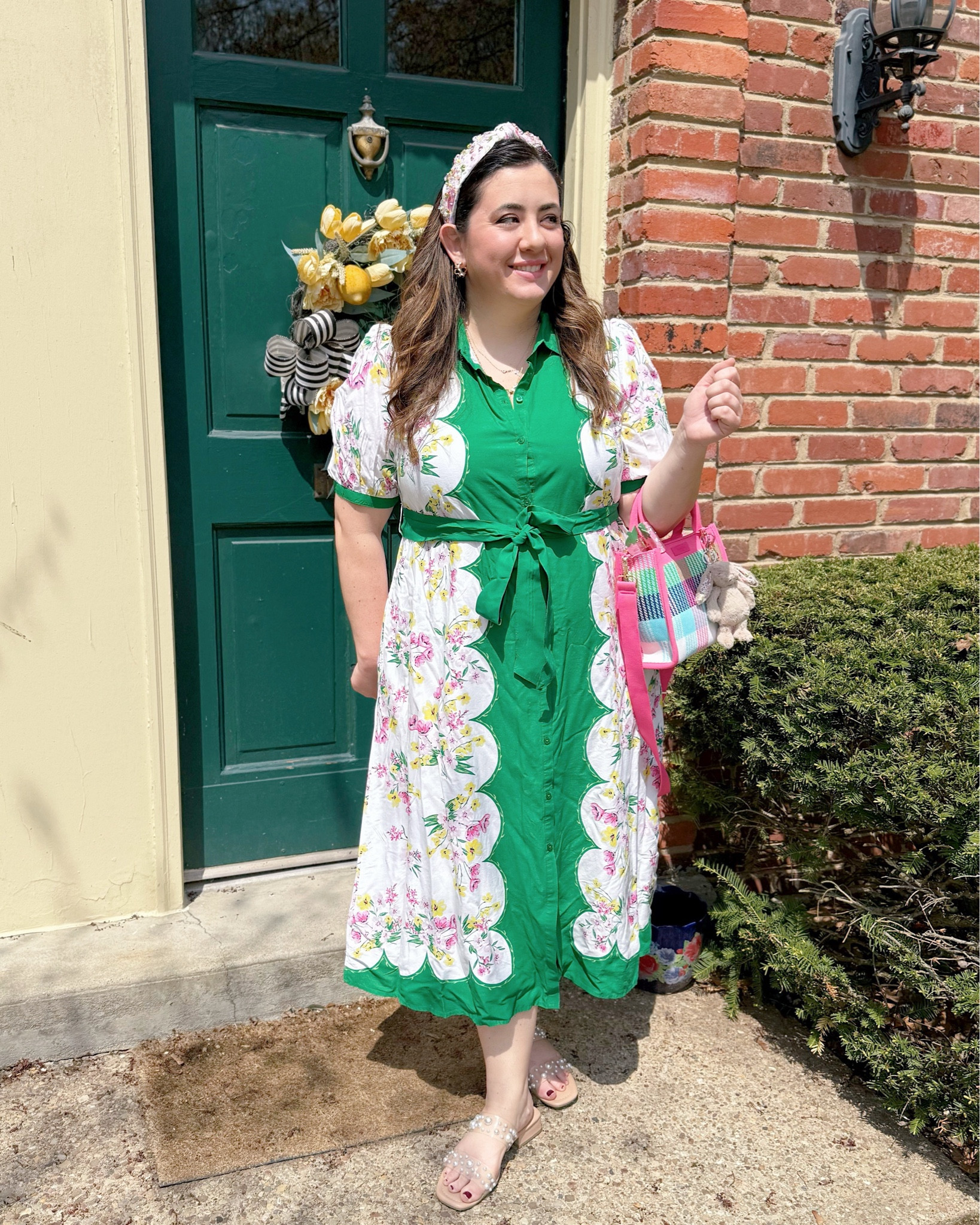 Kelly green shirtdress with scallop detail and floral print, on major sale! 

#LTKFindsUnder50 #LTKSaleAlert #LTKMidsize