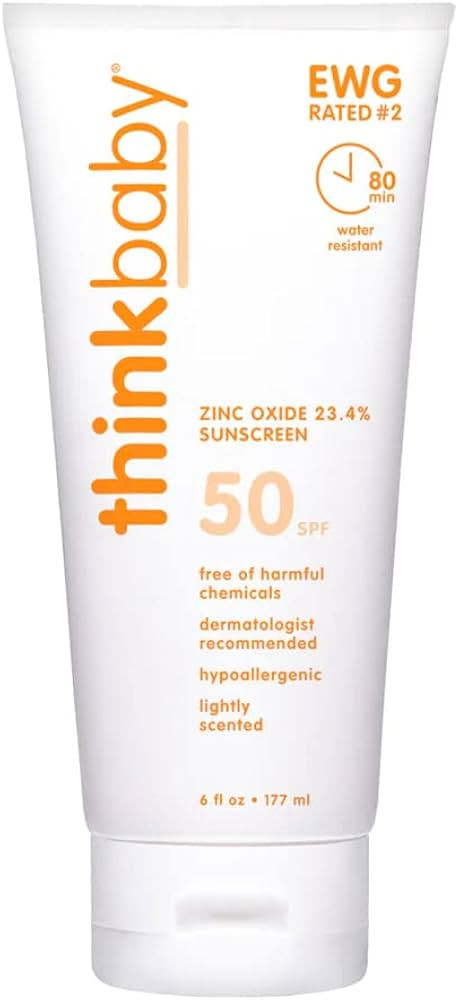 Thinkbaby SPF 50+ Baby Sunscreen – Safe, Natural Sunblock for Babies - Water Resistant Sun Crea... | Amazon (US)