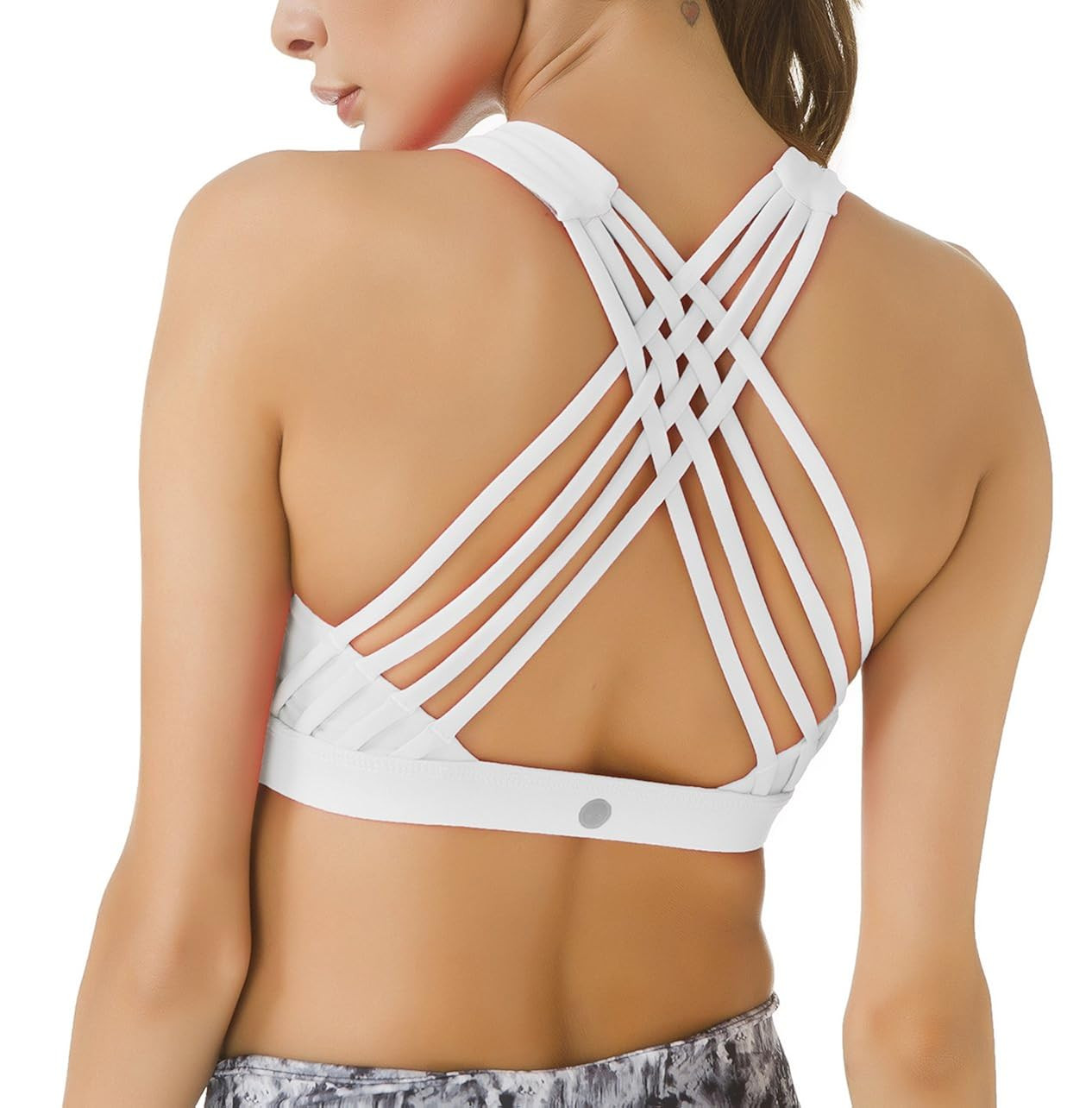 QUEENIEKE Women's Medium Support Strappy Back Energy Sport Bra Cotton Feel 6017 | Amazon (US)