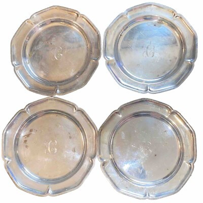 Four Vintage WM. ROGERS Silverplate Personalized C Plates #988 6" in Diameter  | eBay | eBay US