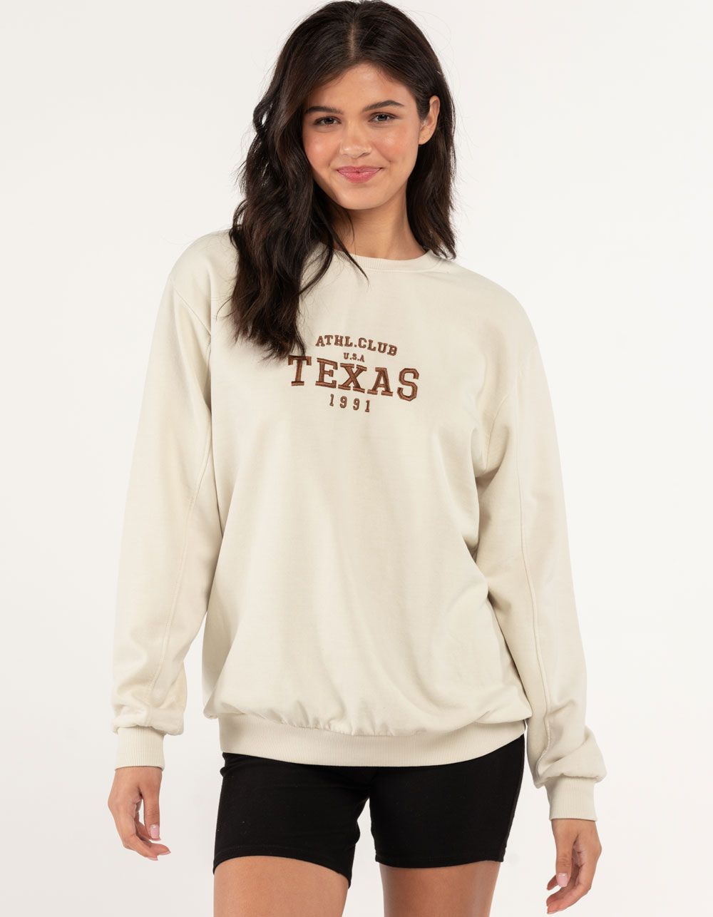 FULL TILT Embroidered Texas Womens Crewneck Sweatshirt  - CREAM | Tillys | Tillys