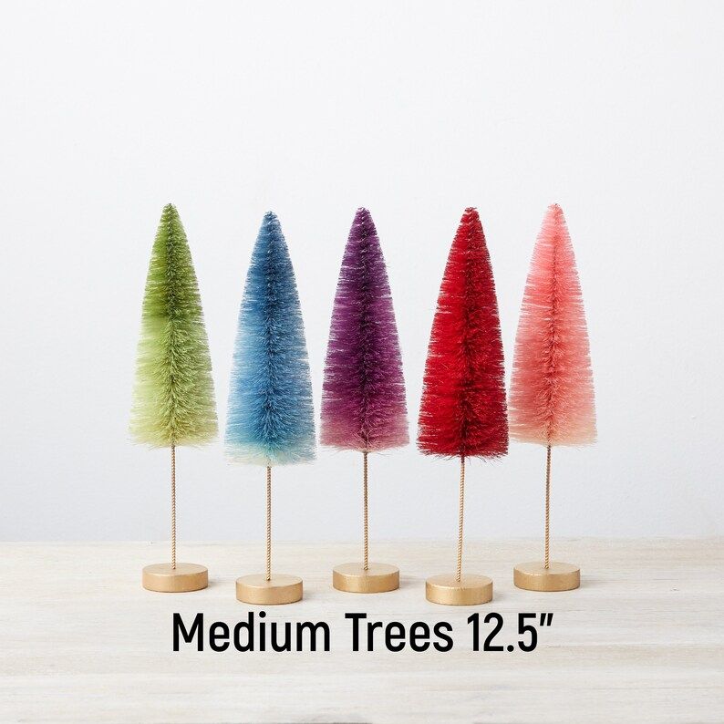 Read the full title
    Bottle Brush Trees Rainbow Set of 5 Colors, hand-dyed trees, bottle brush... | Etsy (US)