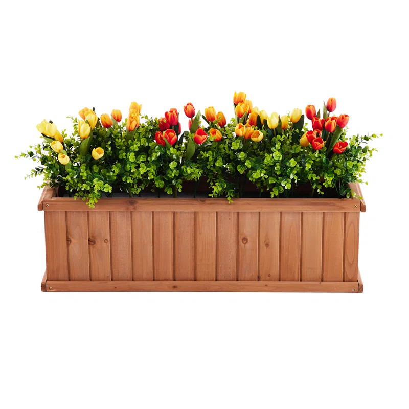 Barros Cedar Wood Outdoor Raised Garden Bed Planter Box | Wayfair North America
