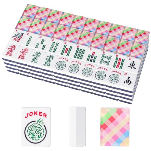 GUSTARIA Set of American Mahjong Tiles, 166 Premium Acrylic Tiles with Colorful Prints(1.2”,Tiles Only Set) | Amazon (US)