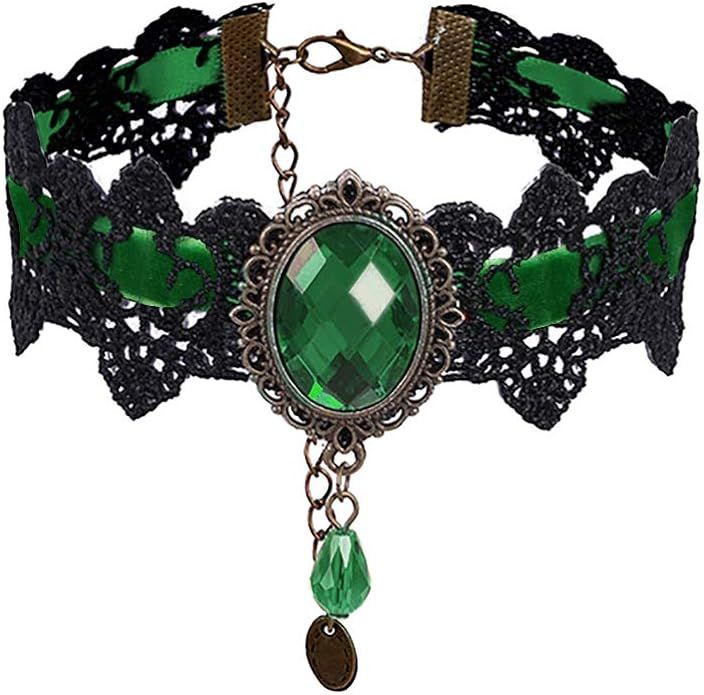 ETERNITY J. Retro Handmade Craft Lace Royal Court Vampire Choker Gothic Necklace Bracelet Black P... | Amazon (US)