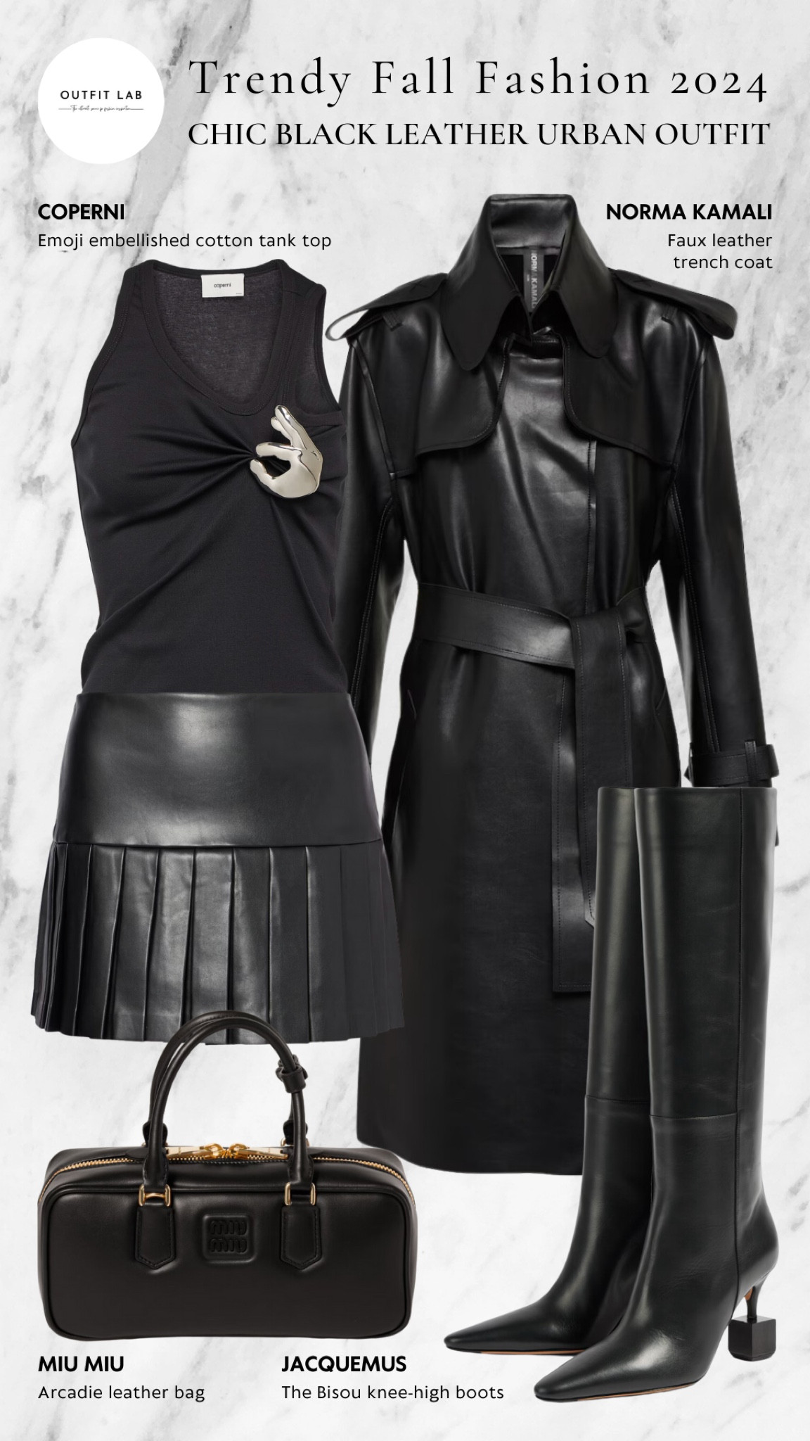 Chic Black Leather Urban Outfit: Trendy Fall Fashion 2024 – Shop Now!

Step into fall with this chic black leather urban outfit, perfect for staying on-trend in 2024. Featuring a sleek Coperni top and Norma Kamali miniskirt, paired with bold Jacquemus boots for an edgy look. Complete the ensemble with a stylish Norma Kamali coat and a classic Miu Miu bag. This outfit is the ultimate blend of trendy and sophisticated for the autumn season. Shop now to elevate your fall wardrobe!

#LTKStyleTip #LTKSeasonal #LTKFallSale