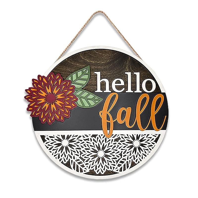 Fall Decorations for Home Welcome Sign Front Door, Large 3D Hello Fall Rustic Wooden Sign Fall De... | Amazon (US)