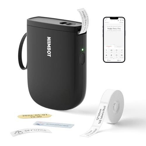 NIIMBOT D11 New Version Label Maker Machine with Tape,300DPI Bluetooth Label Printer, Portable Thermal Printer,Sticker Maker for Organizing Home Office School,Black | Amazon (US)