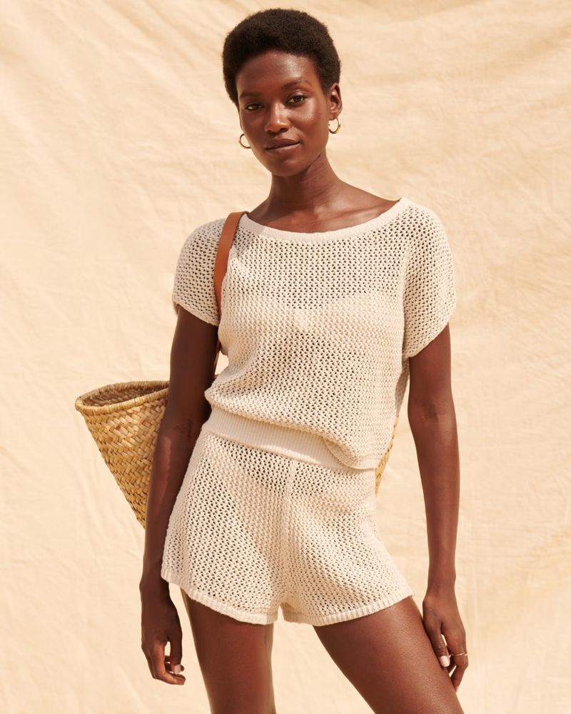 Crochet Beach Tee Coverup | Abercrombie & Fitch (US)