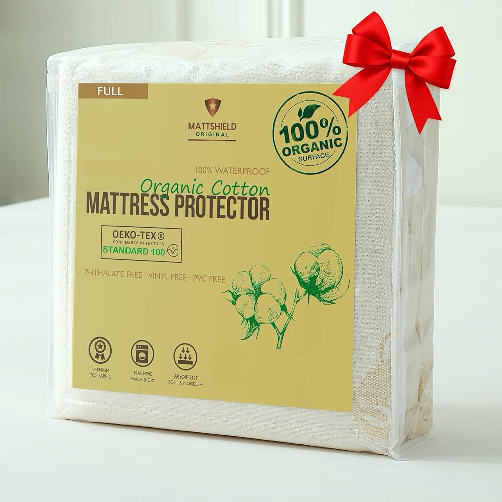 Waterproof Organic Mattress Protector Full – Soft Organic Cotton Top – Noiseless & Breathable... | Amazon (US)