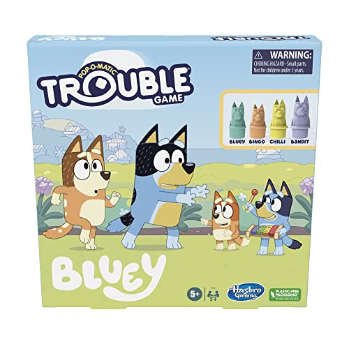 Hasbro Gaming Trouble: Bluey Edition Board Game for Kids, 2-4 Players, Race Bluey, Bingo, Bandit, or Chilli to The Finish, Ages 5 and Up (Amazon Exclusive) | Amazon (US)