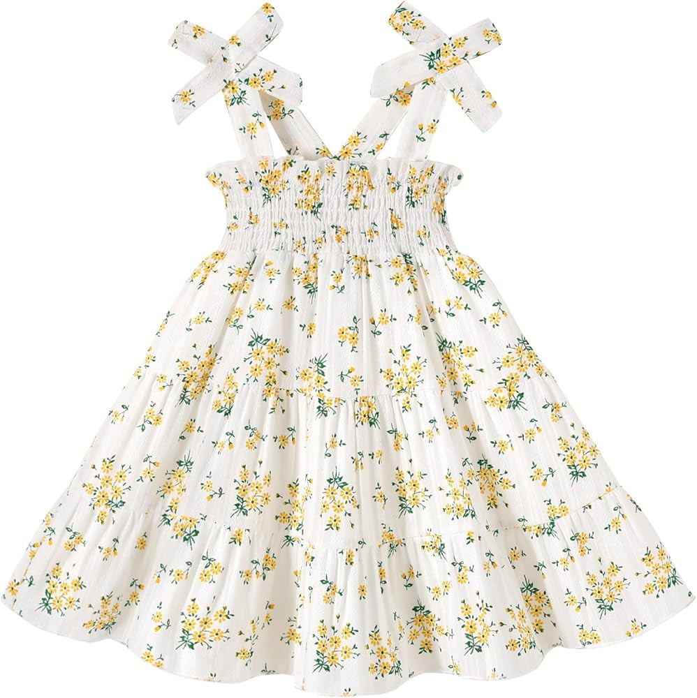 HAPPYMA Toddler Girl Summer Dress Boho Floral Sleeveless Dresses Girls Beach Princess Sundress Ba... | Amazon (US)