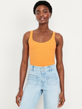 First-Layer Ribbed Scoop-Neck Tank Top | Old Navy (US)