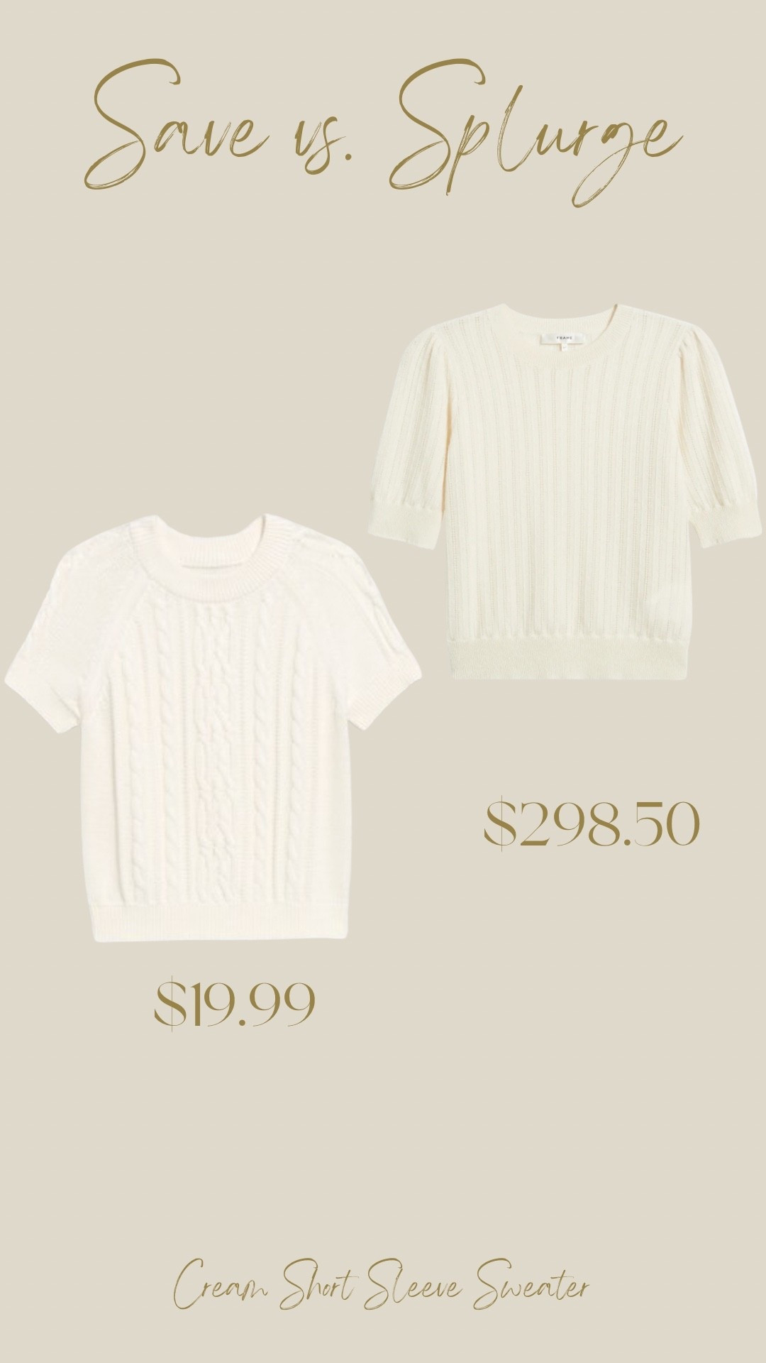 You can purchase this FRAME cream cashmere sweater for $298.50 orrr this one from Old Navy for $19.99. 

#LTKSeasonal