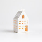 Small White Ceramic Holiday Canal House + Reviews | Crate & Barrel | Crate & Barrel