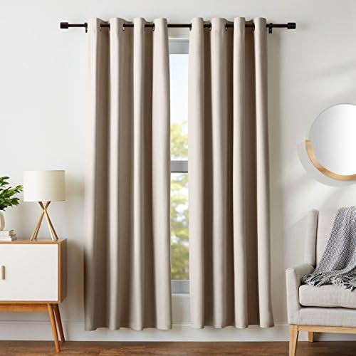 Amazon Basics Room Darkening Blackout Window Curtains with Grommets - 42 x 84-Inch, Taupe, 2 Pane... | Amazon (US)