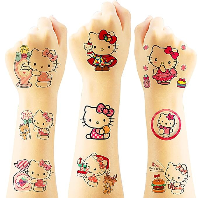 Temporary Tattoos for Kids, 60PC Kitty Cat Tattoos for Girls Kids Kitty Party Favors Fake Tattoos... | Amazon (US)
