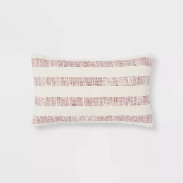 Woven Striped Throw Pillow Red/Ivory - Threshold™ | Target