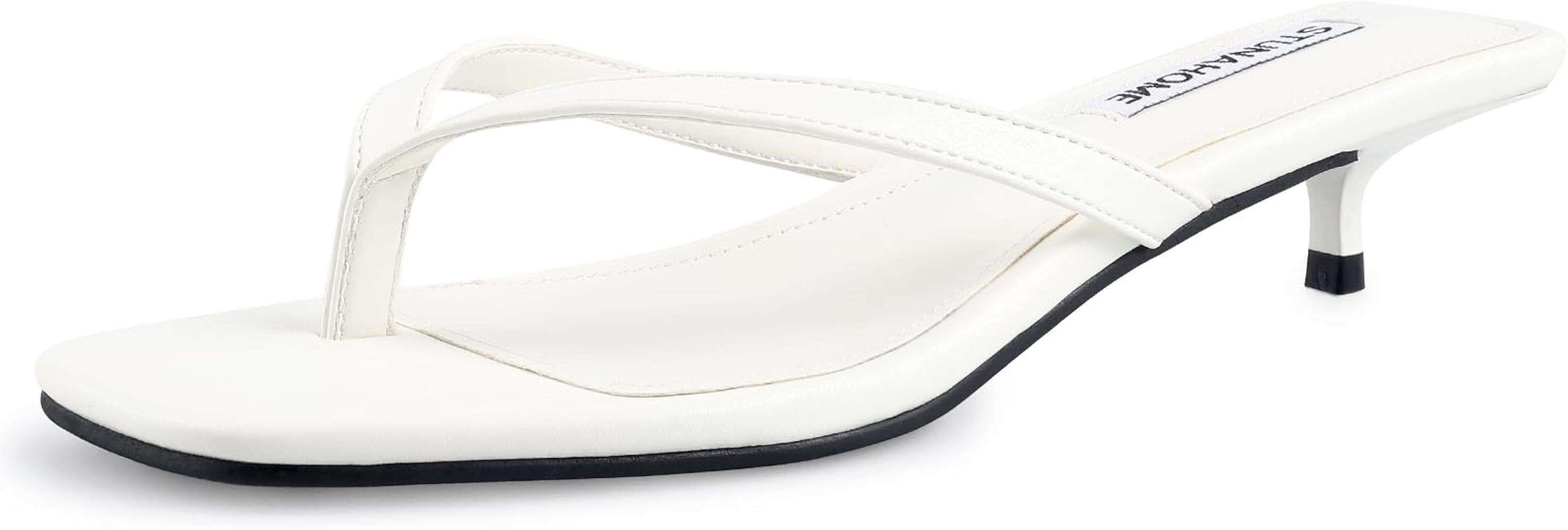 STUNAHOME Womens Kitten Heel Thong Sandals with Memory Foam Cute Flip Flop Heels for Women 1.4 In... | Amazon (US)