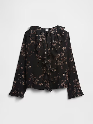 Ruffle V-Neck Top | Gap Factory