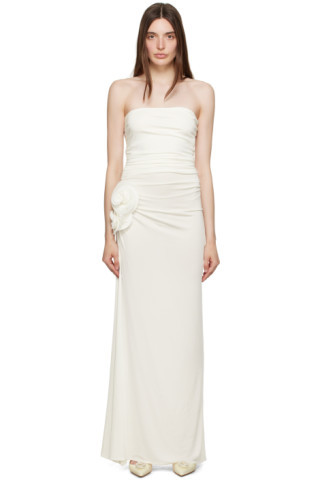 White Flower Maxi Dress | SSENSE