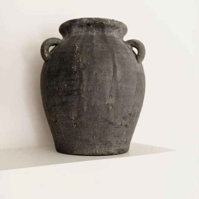 Handmade Black Vase - 9.5'' Tall Terracotta Vase, Vintage Vase, Black Ceram | Walmart (US)