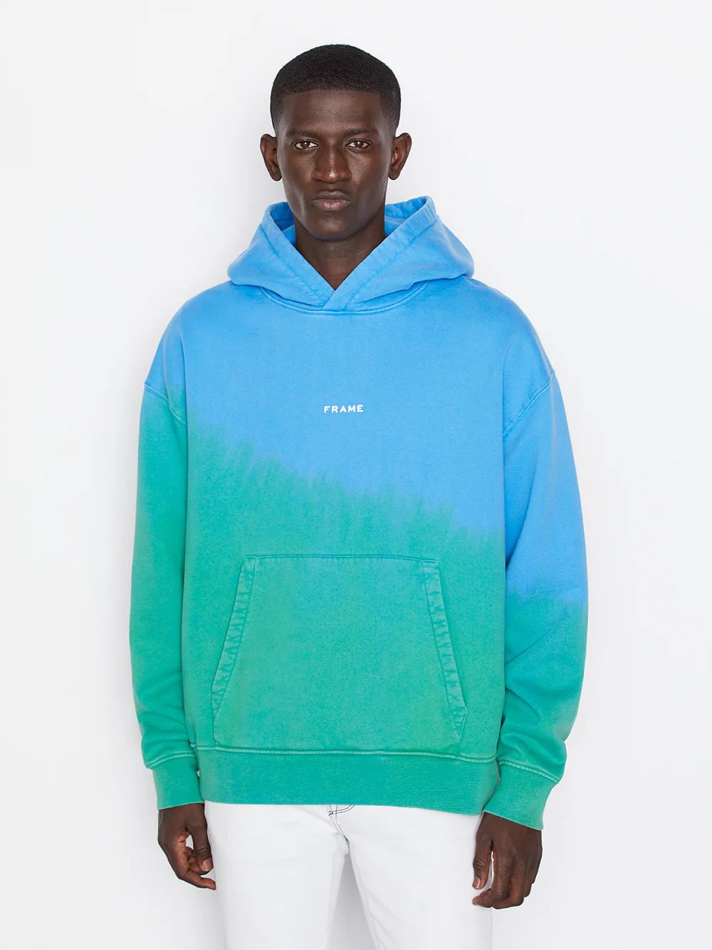 Frame Tiedye Hoodie Sweatshirt -- Le Blue / Pop Green | Frame Denim