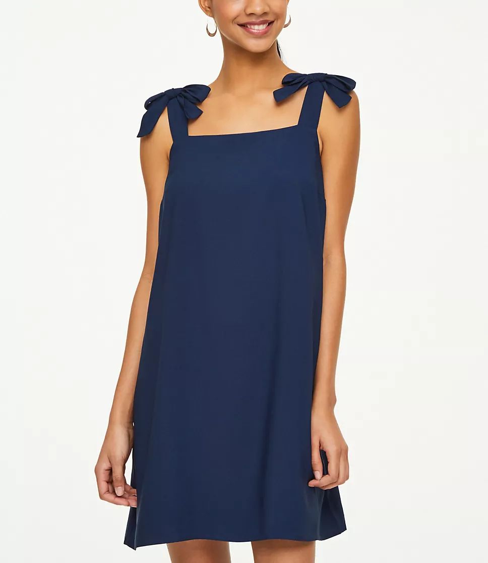 Petite Bow Strap Swing Dress | LOFT Outlet