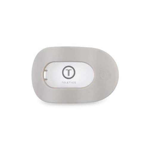 TELETIES - Medium Flat Round Hair Clip - Fall Collection - Hair Claw Clips for Women - Strong Grip, Bendable Teeth, Curved Design - For All Hair Types and Textures - Silver Flames | Amazon (US)